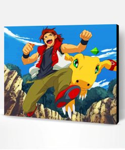Masaru And Agumon Digimon Paint By Number