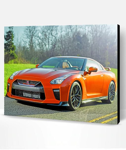 Orange Nissan GTR Paint By Number