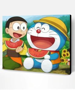 Nobita And Doraemon Eating Paint By Number