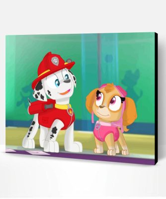 Paw Patrol Skye And Marshall Paint By Number