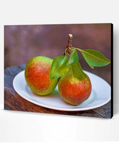 Pears Fruits With Leaves Paint By Number
