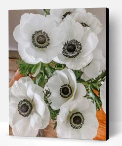 White Anemone Plants Paint By Number