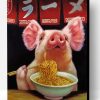 Pig Eating Noodles Paint By Number