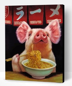 Pig Eating Noodles Paint By Number