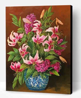 Pink Lilies Still Life Paint By Number