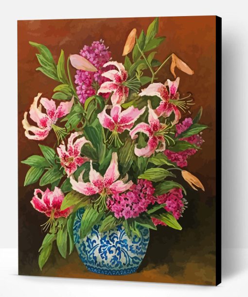 Pink Lilies Still Life Paint By Number