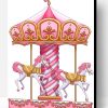 Pink Carousel Horse Paint By Number