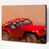Red Jeep Car In Desert Paint By Number