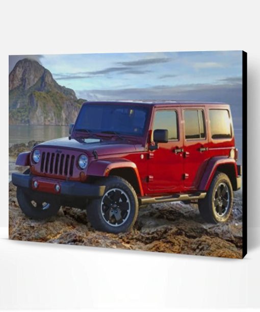 Red Jeep Wrangler Paint By Number