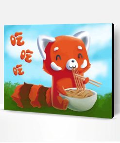 Red Panda Eating Ramen Paint By Number