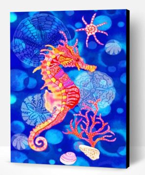 Pink Yellow Seahorse Paint By Number