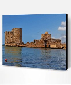 Sidon Sea Castle Lebanon Paint By Number