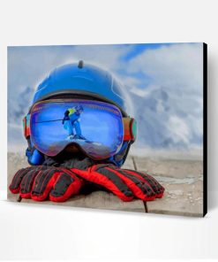 Skiing Planks Gloves Paint By Number