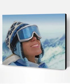 Skiing Woman With Glasses Paint By Number