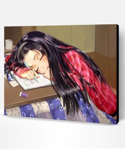 Sleepy Anime Girl Paint By Number