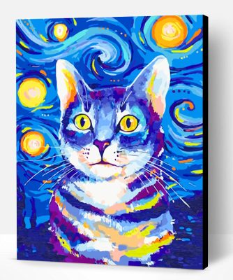 Starry Night Cat Paint By Number