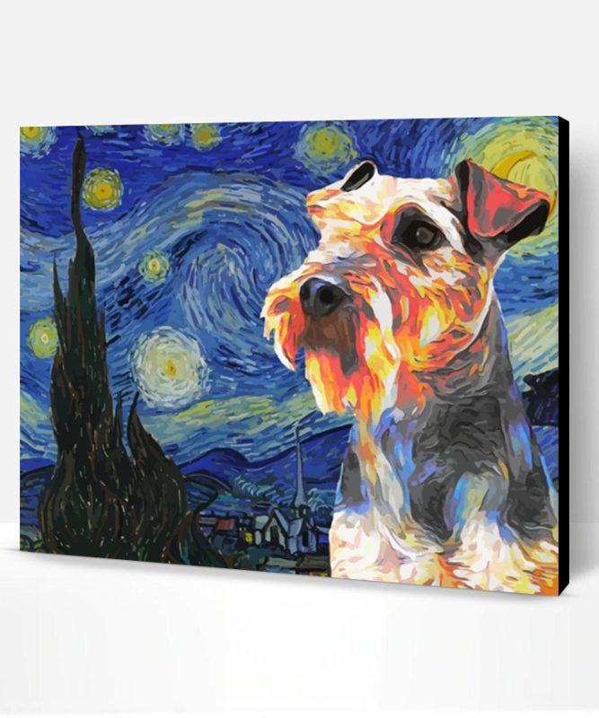 Starry Night Wirehaired Pointing Griffon Paint By Number