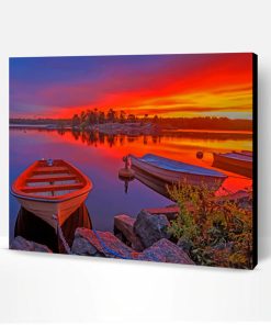 Sweden Sunrise Boat Paint By Number