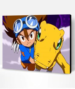Tai Kamiya And Agumon Digimon Paint By Number