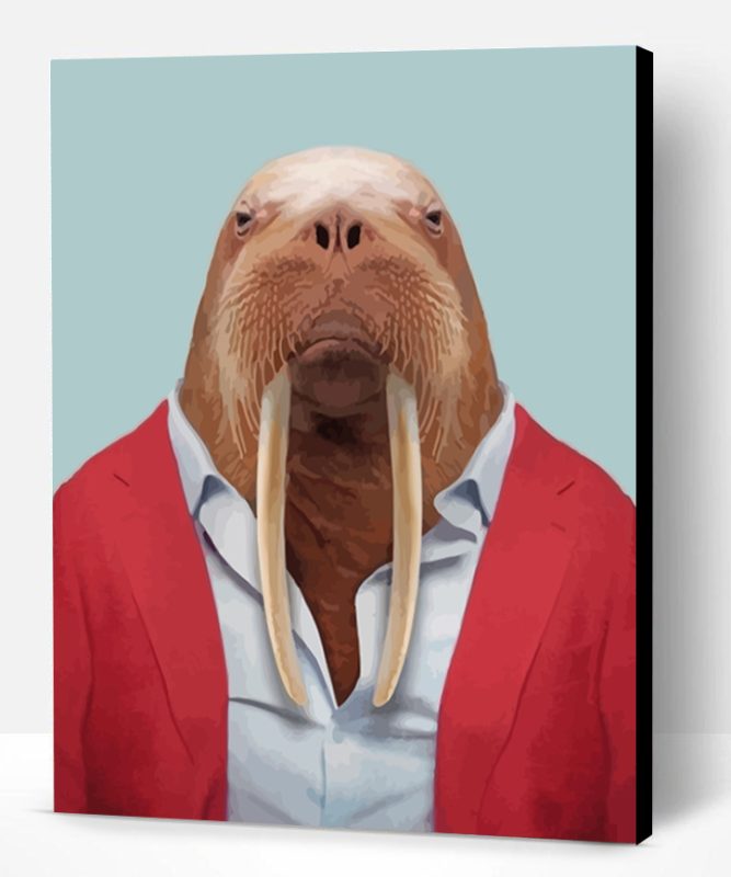 Walrus Wearing Red Paint By Number