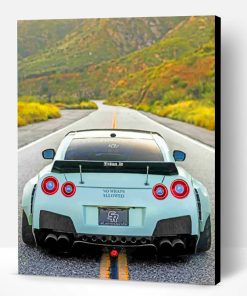 White Nissan GTR Paint By Number