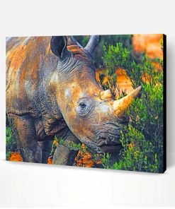 Wild Brown Rhinoceros Paint By Number