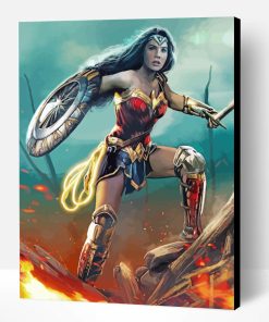 Wonder Woman With Shield Paint By Number