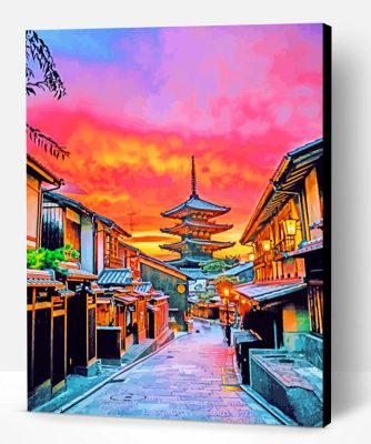 Yasaka Pagoda At Sunset Paint By Number