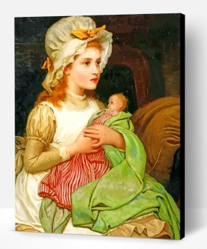 Young Child With Doll Paint By Number