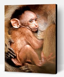 Adorable Baby Macaque Paint By Number