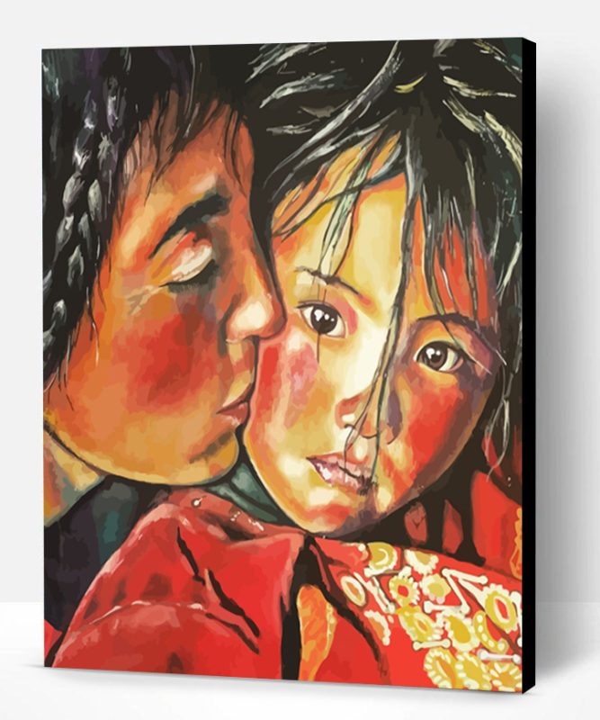 Aesthetic Tibetan Woman And Daughter Paint By Number