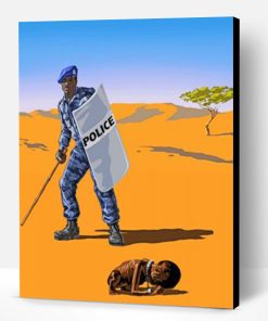 African Police Man Paint By Number