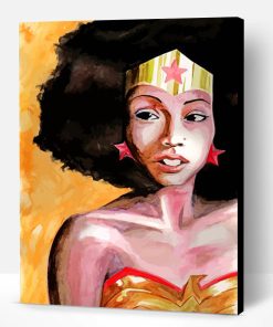 Afro Black Wonder Woman Paint By Number