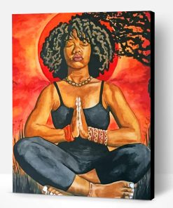 Afro Woman Doing Yoga Paint By Number