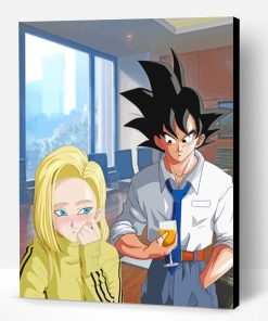 Android 18 And Goku Paint By Number