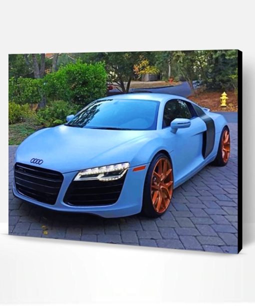 Audi R8 Matte Blue Paint By Number