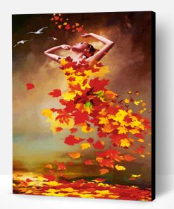Autumn Leaves Lady Paint By Number