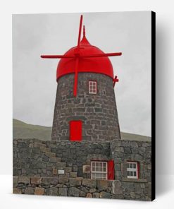 Azores Buildings Windmill Paint By Number