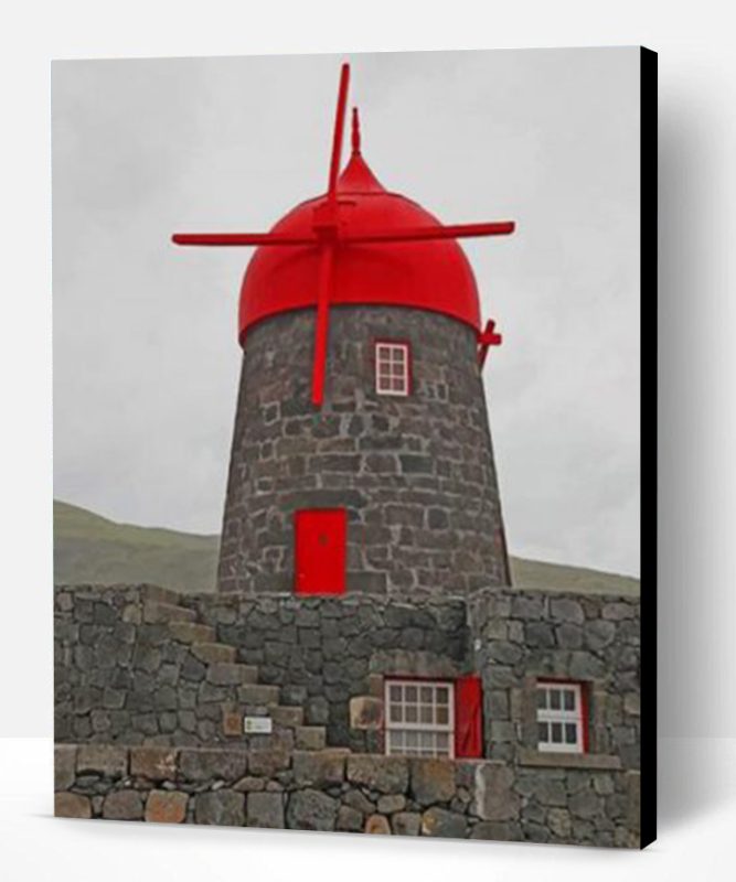 Azores Buildings Windmill Paint By Number