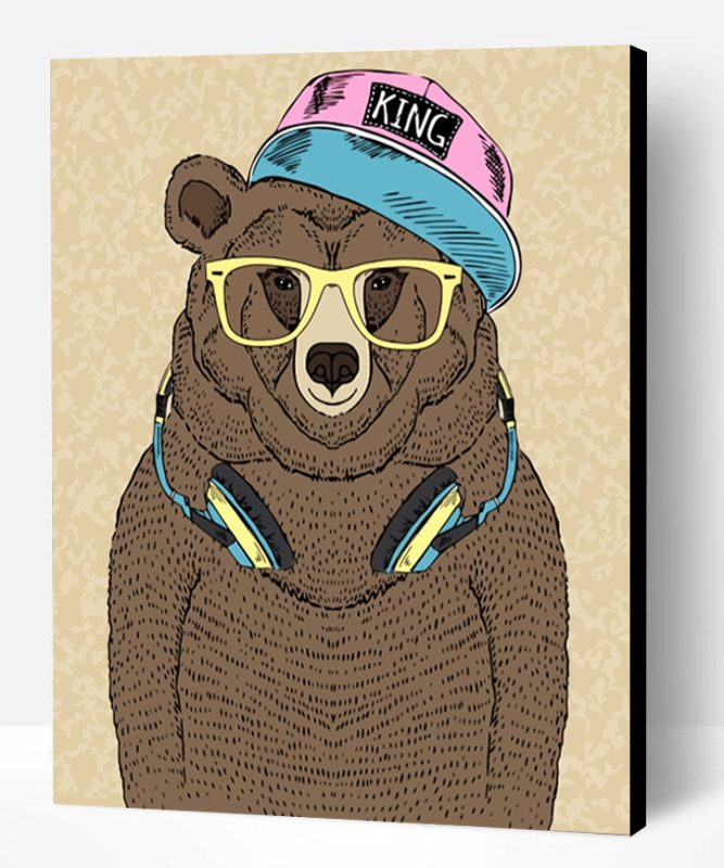 Bear With Headphones Paint By Number
