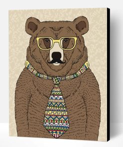 Bear With Tie Paint By Number