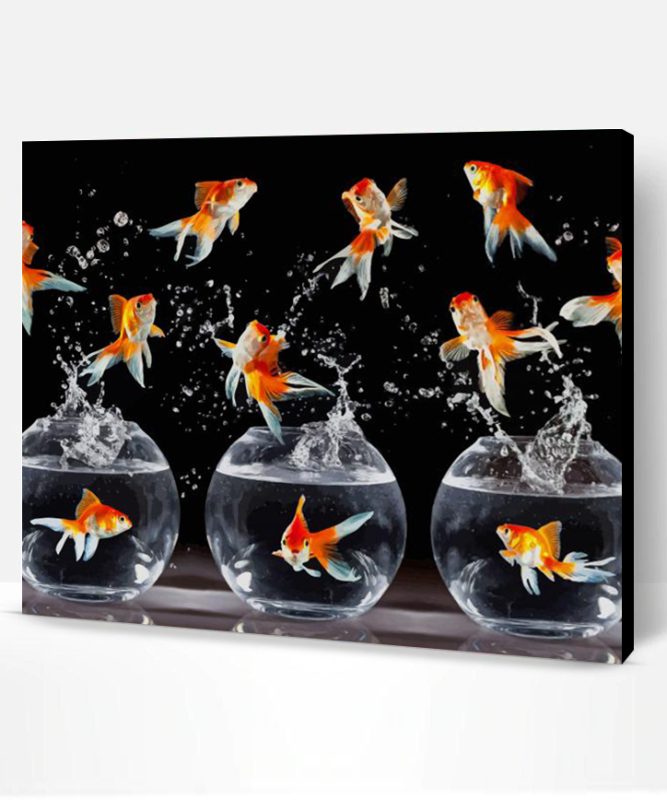 Beautiful Dancing Goldfishes Paint By Number