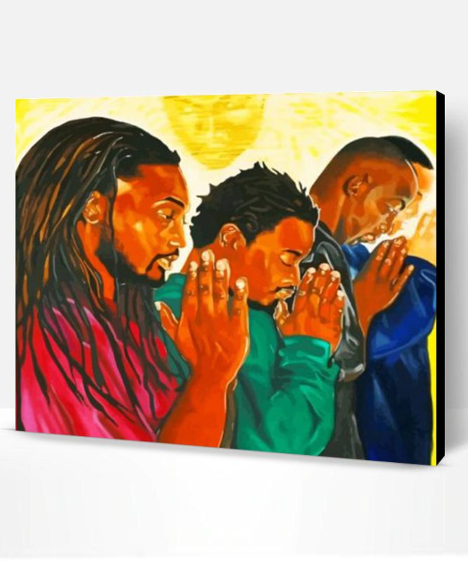 Black Men Praying Paint By Number