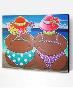 Black Women On The Beach Paint By Number