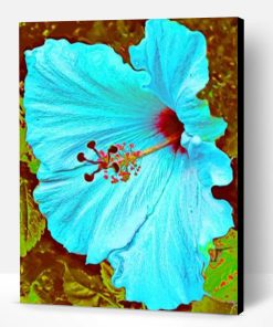 Blue Hibiscus Flower Paint By Number