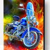 Blue Motorcycle Paint By Number