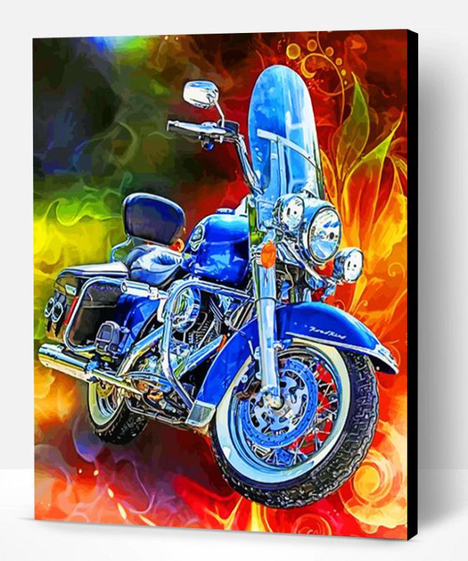 Blue Motorcycle Paint By Number