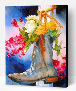Boot And Flowers Still Life Paint By Number