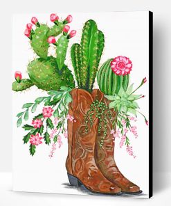 Cactus And Boots Paint By Number