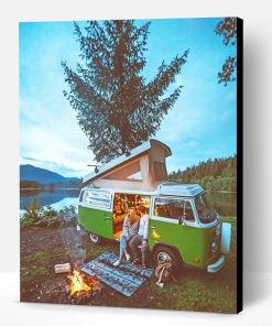 Camping Van In Forest Paint By Number